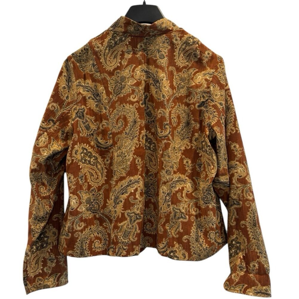 Coldwater Creek Boho Paisley Tapestry Jacketโ | Size L Boho Fallcore Cottagecore - Picture 2 of 4